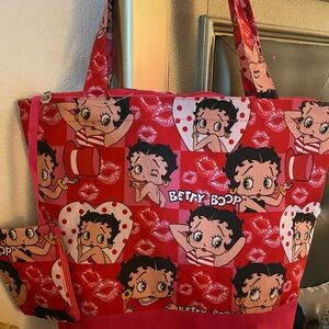 Betty Boop Red Tote Bag with coin pouch